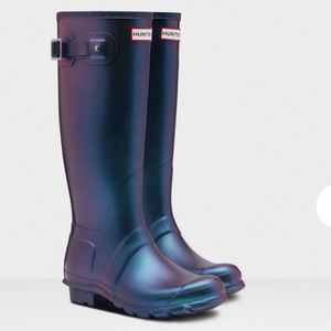 NWT. Hunter Boots Tall Nebula Blue Wave Sz 8